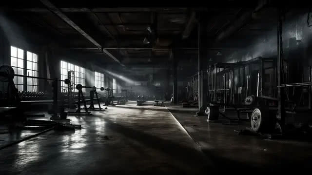 Classes pngtree dark gym interior gym room empty barbell image 2569913
